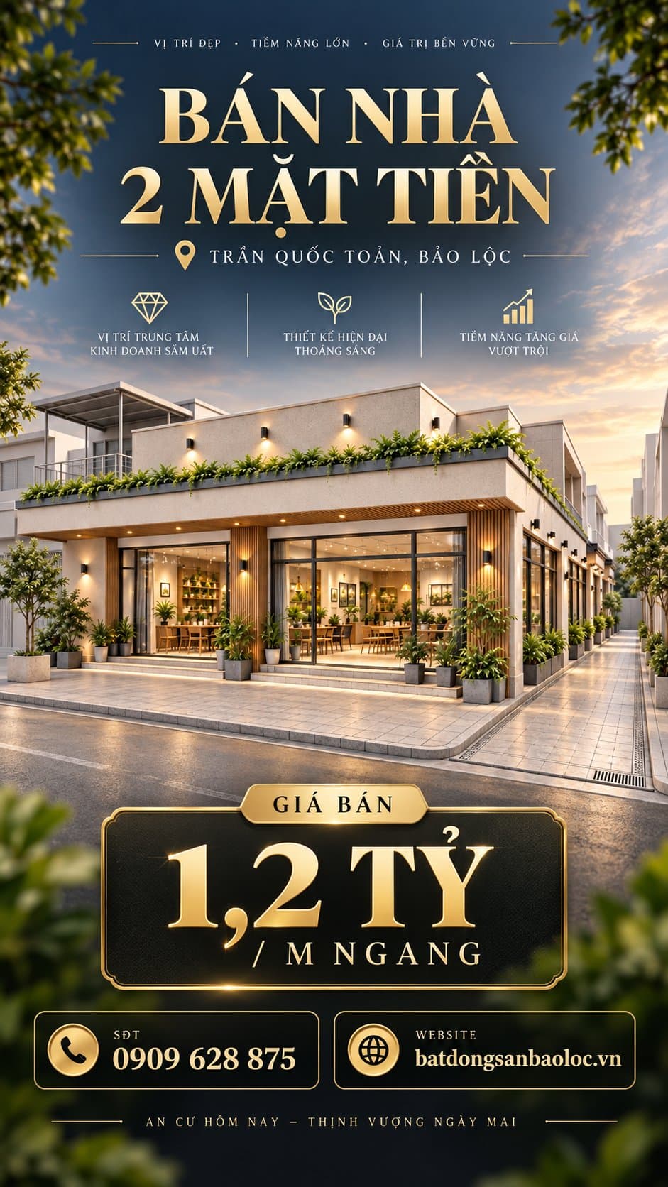 🏡 BÁN NHÀ 2 MẶT TIỀN TRẦN QUỐC TOẢN – BẢO LỘC